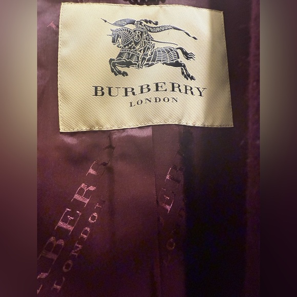 Burberry wool cashmere eggplant wrap coat - Picture 3 of 11